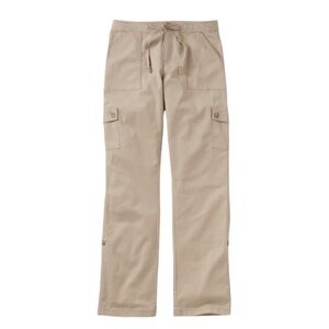 LL Bean Womens Roll Up Favorite Fit Cargo Pants Tan 4T Casual Lightweight Tall
